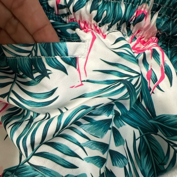 Free Planet Green and Pink Leaf Swim Flamingo Trunks - Picture 6 of 11